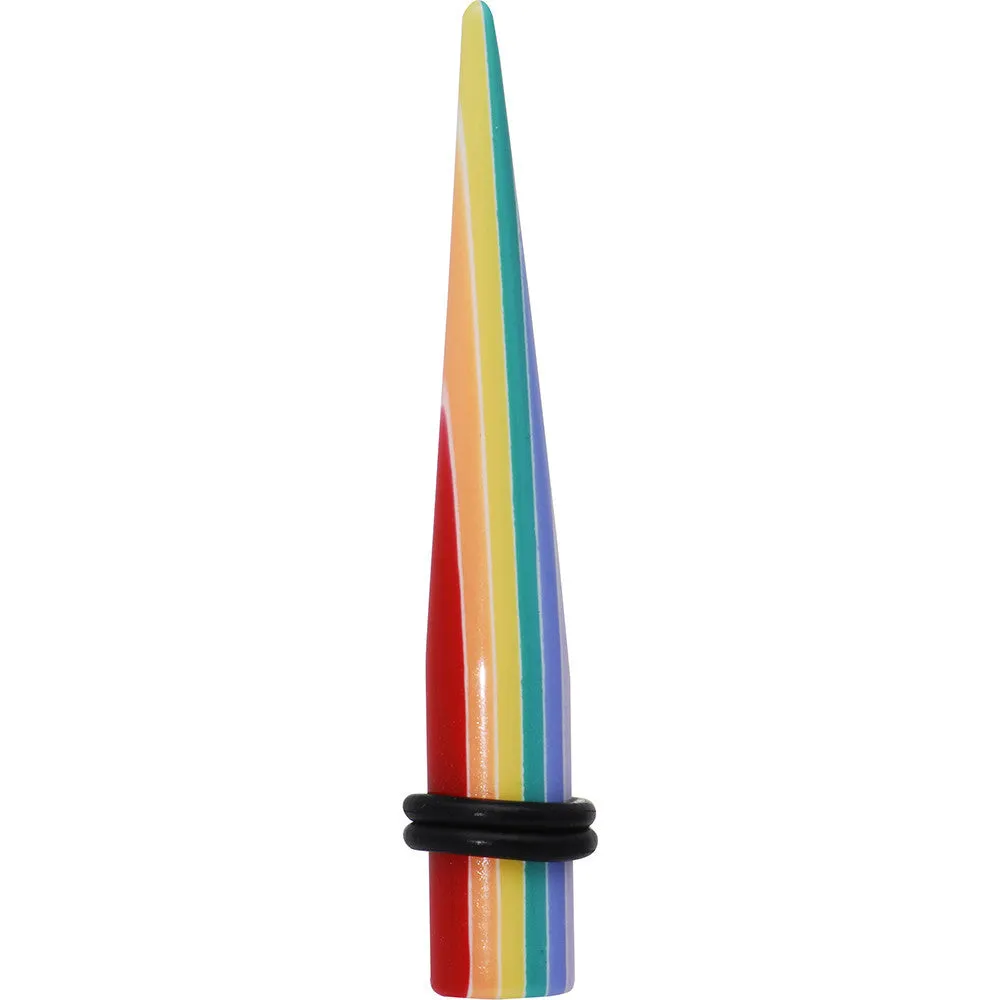 0 Gauge Acrylic Colorful Striped Taper