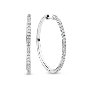 0.528ct TW Diamond Hoop Earrings in 9ct White Gold