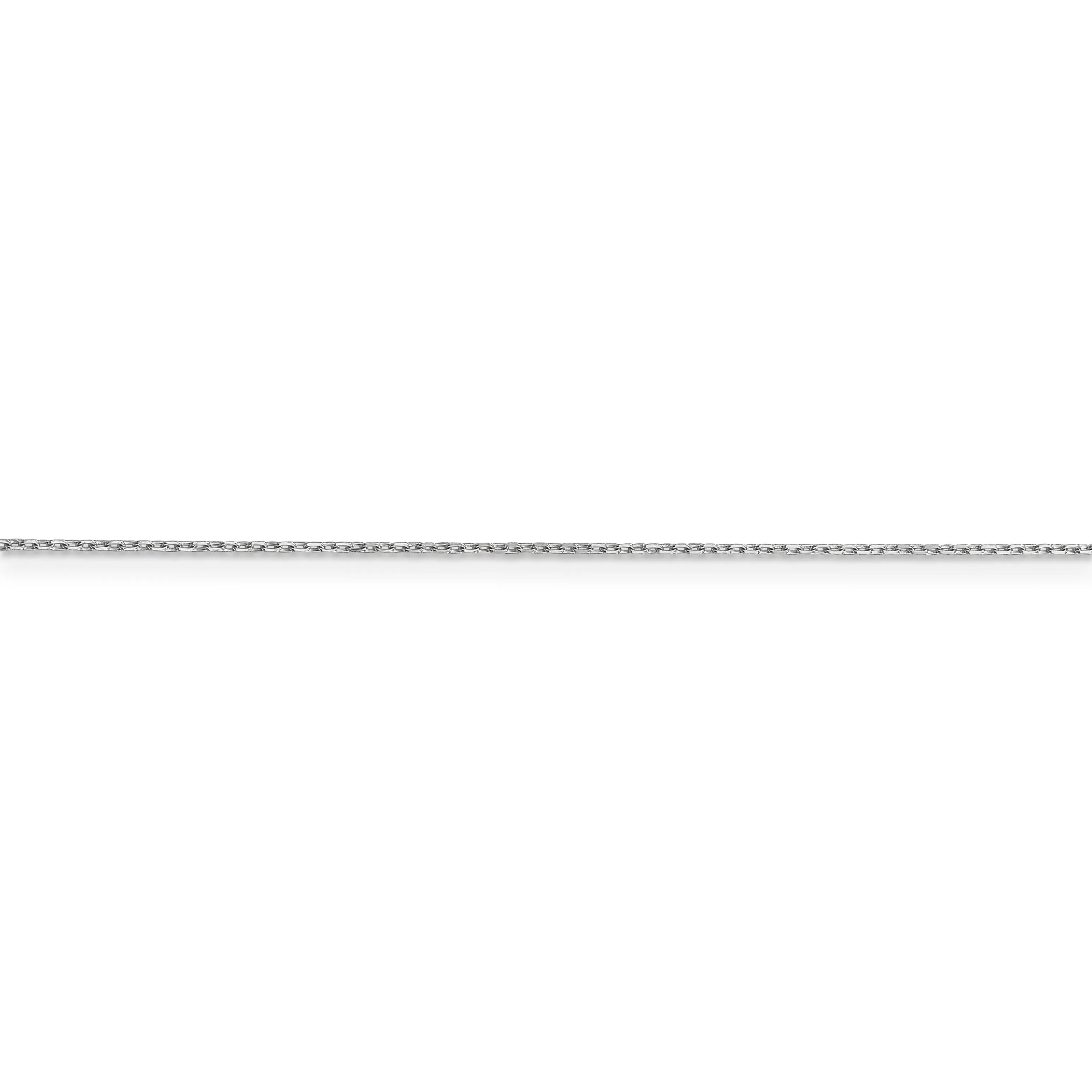 10k White Gold Diamond Cut Cable Chain .8MM