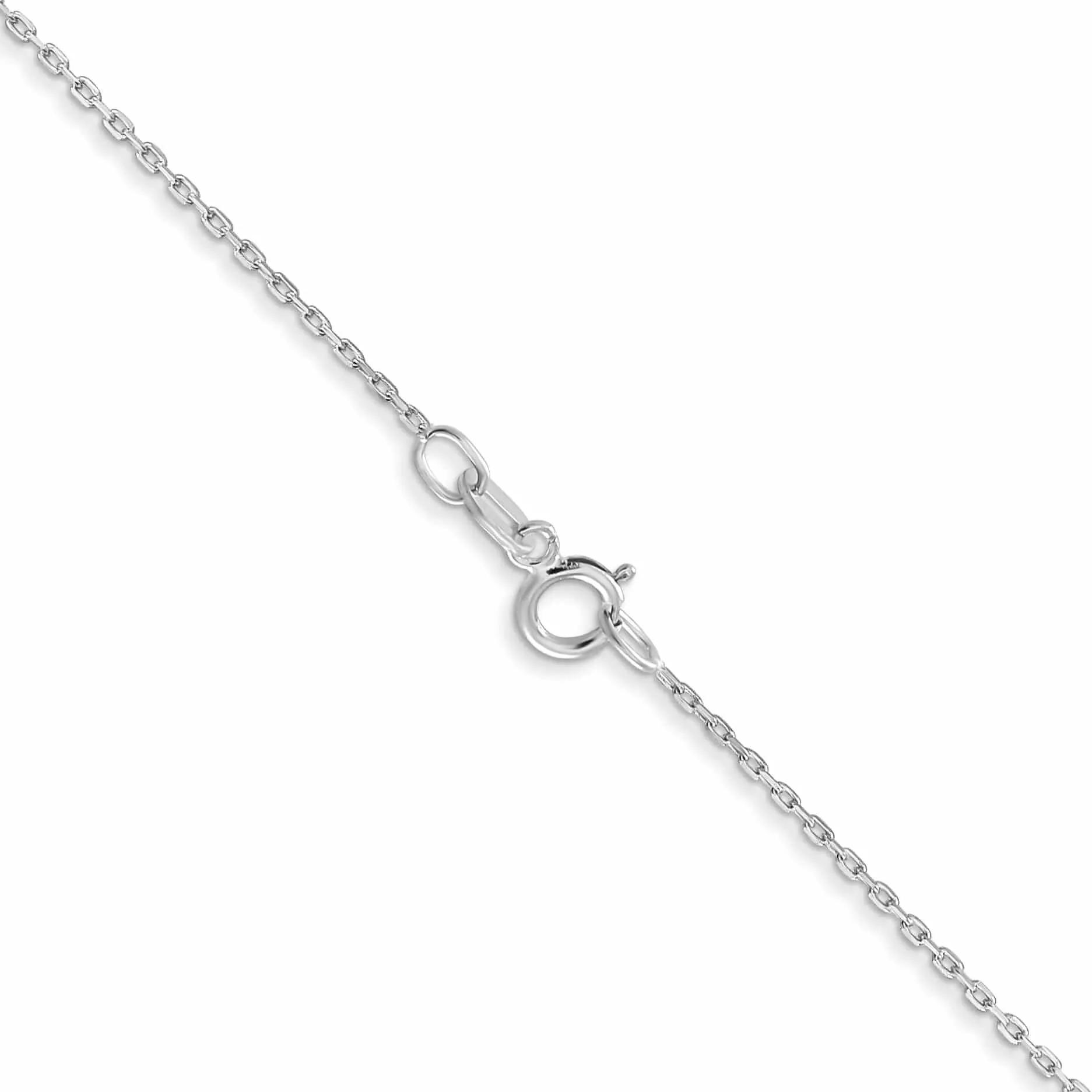 10k White Gold Diamond Cut Cable Chain .8MM