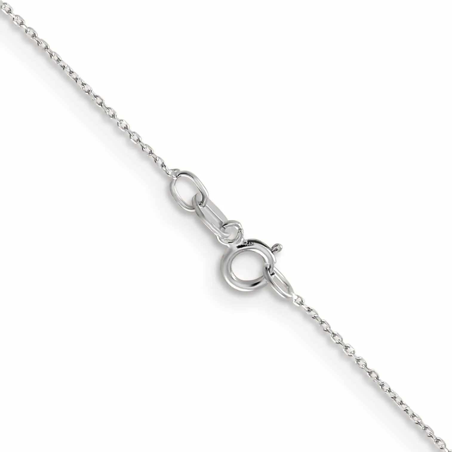 10k White Gold Solid Diamond Cut Cable Chain .05MM wide