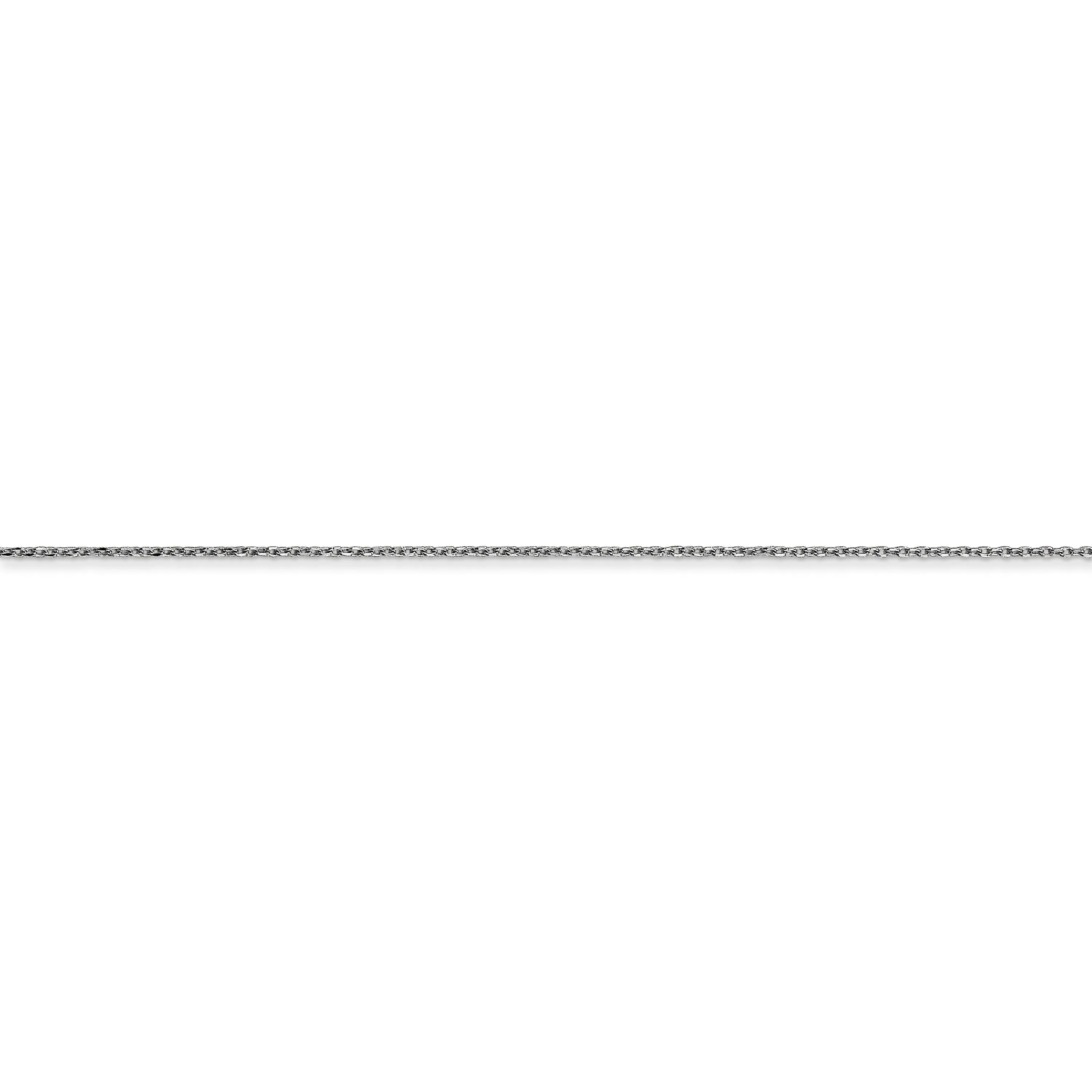 10k White Gold Solid Diamond Cut Cable Chain .05MM wide