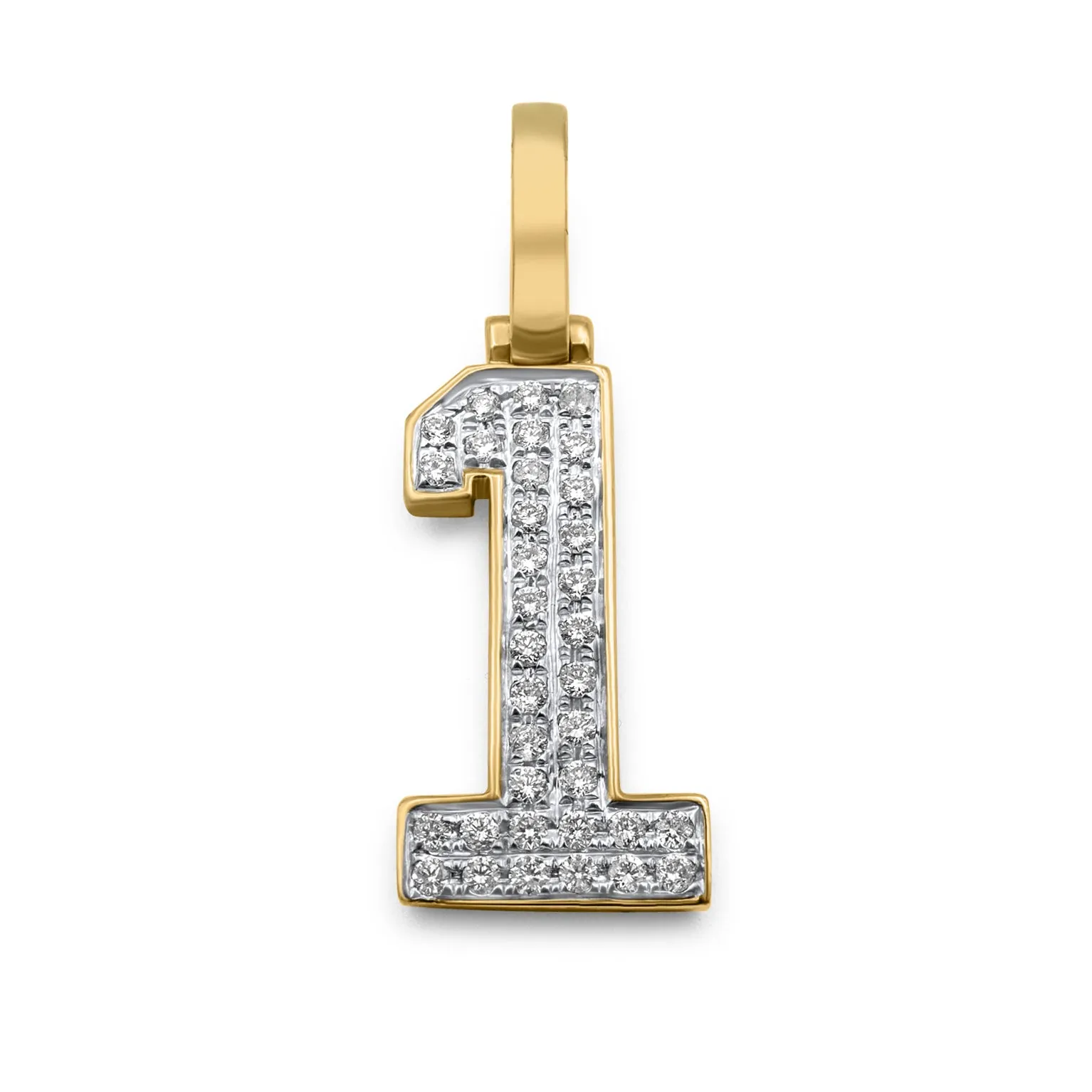 10k Yellow Gold Diamond Number 1 Pendant 0.26 ctw