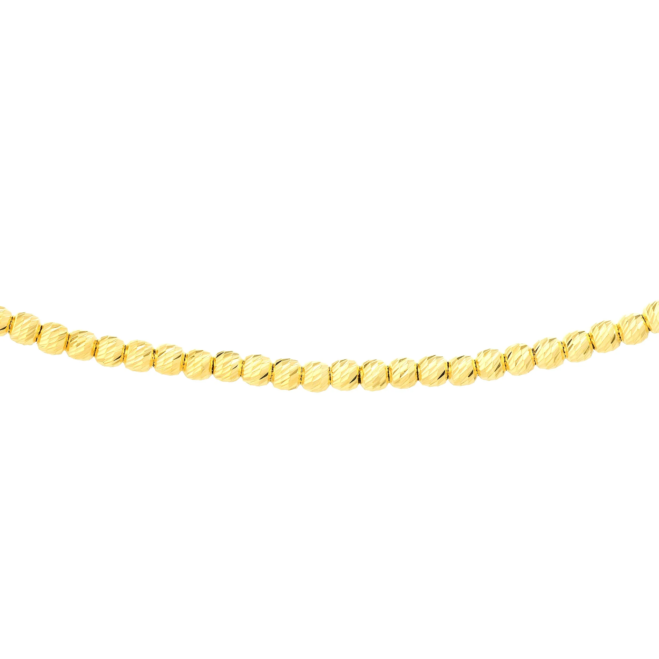 14K Solid Yellow Gold Adjustable Beaded Choker