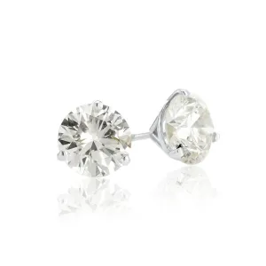 14K White Gold 2.77 CT Round Diamond Stud Earrings