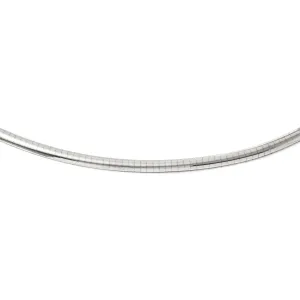 14k White Gold 4mm Domed Omega Necklace