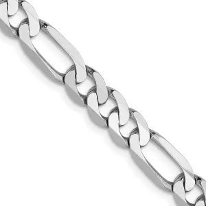 14k White Gold 5.5mm Flat Figaro Chain