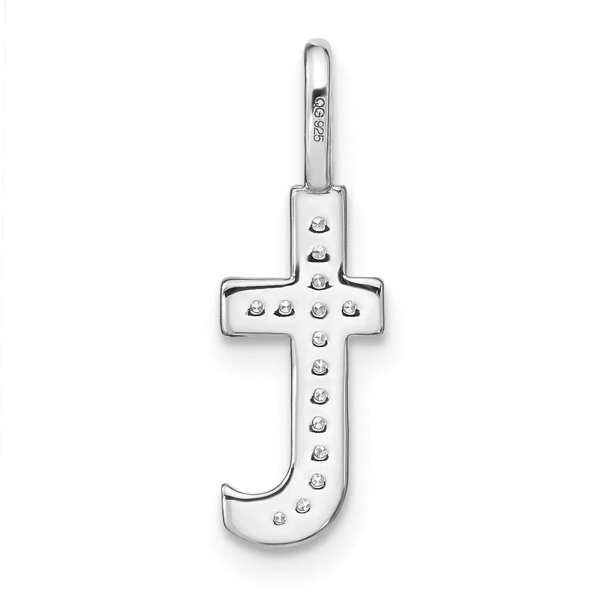 14K White Gold Diamond 0.052-CT Lower Case Style T Initial Charm