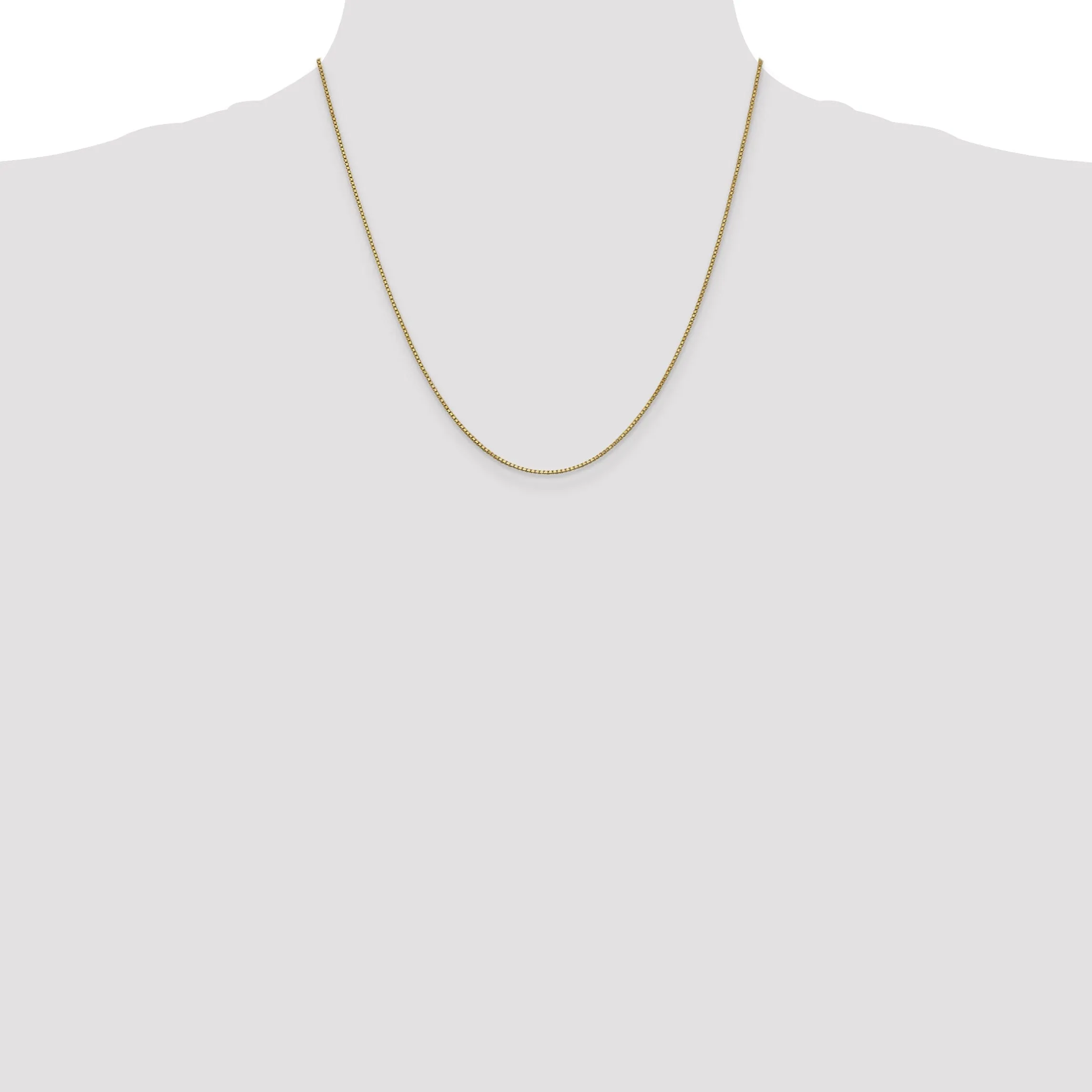 14k Yellow Gold 1.00mm Polish Solid Box Chain