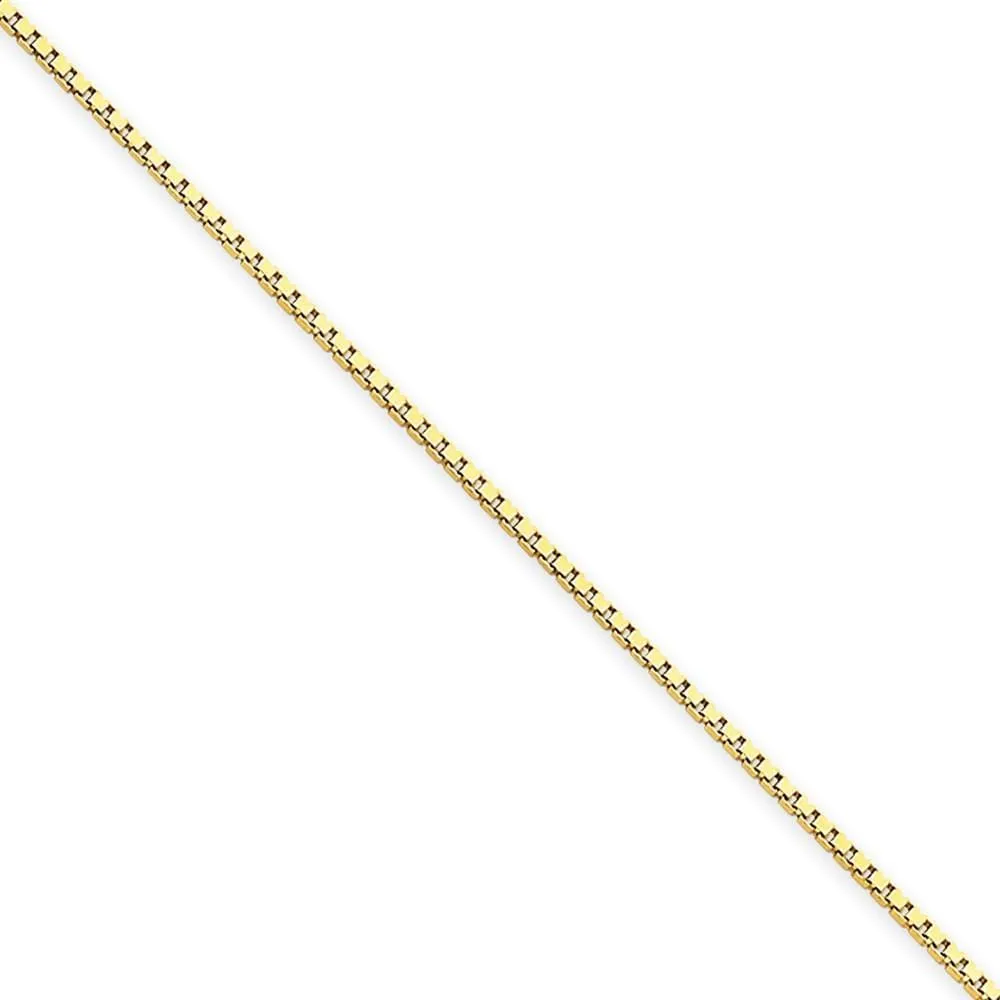 14k Yellow Gold 1.00mm Polish Solid Box Chain