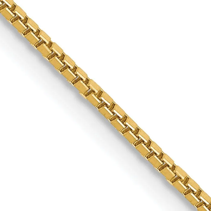 14k Yellow Gold 1.00mm Polish Solid Box Chain