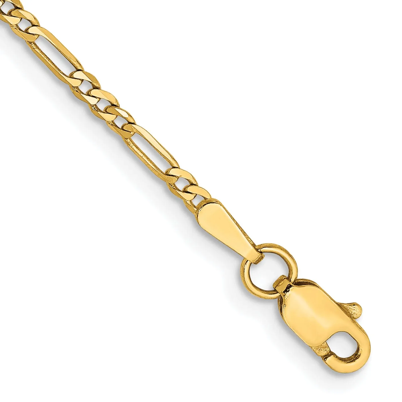 14k Yellow Gold 1.80-mm Flat Solid Figaro Chain