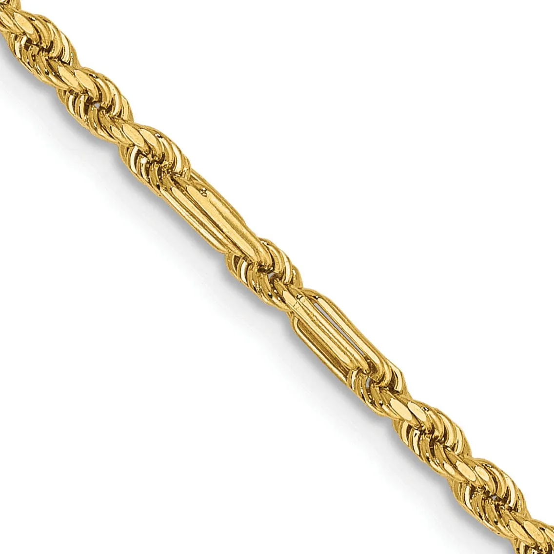 14k Yellow Gold 2.25mm D.C Milano Rope Chain