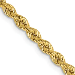 14k Yellow Gold 2.75mm Handmade Rope Chain