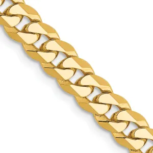 14k Yellow Gold 5.75mm Flat Beveled Curb Chain