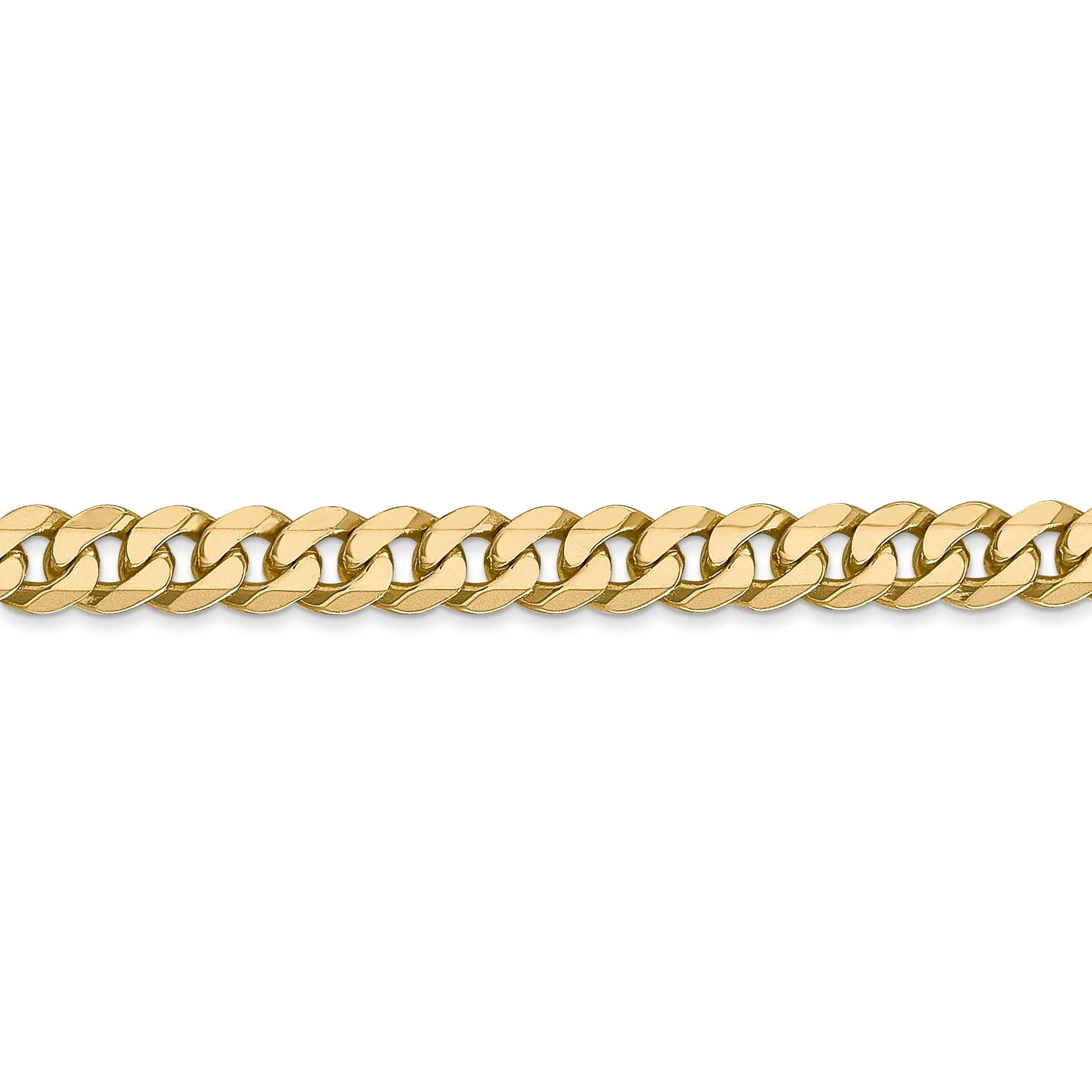 14k Yellow Gold 5.75mm Flat Beveled Curb Chain