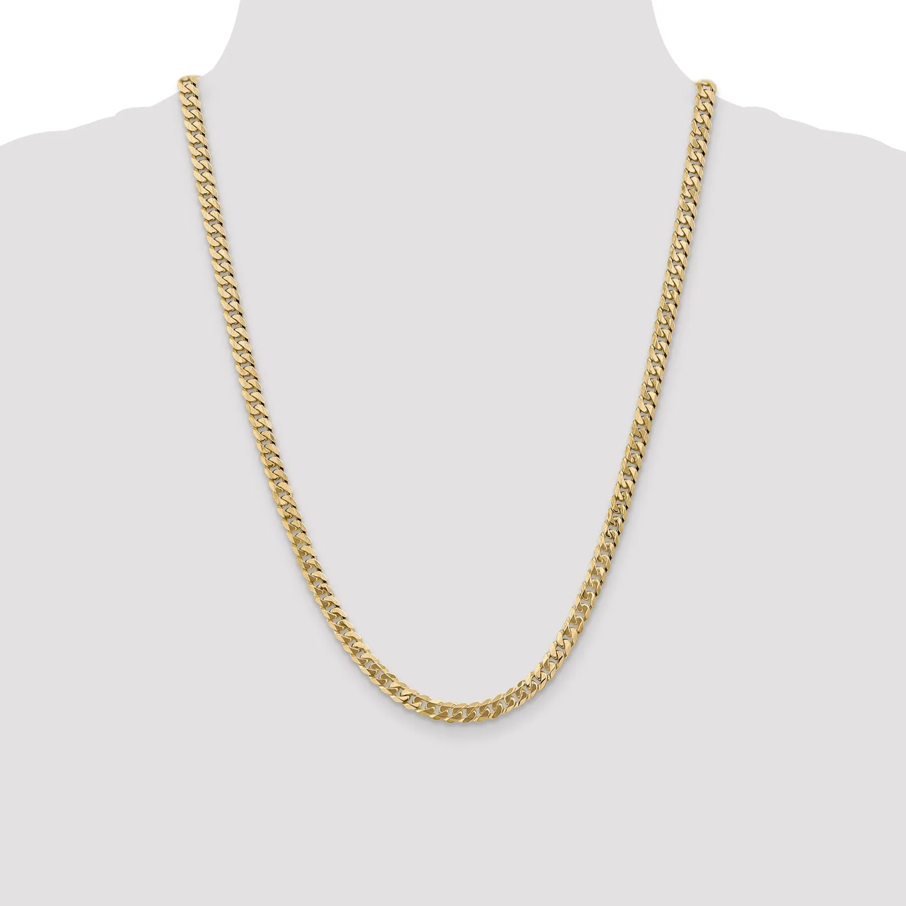 14k Yellow Gold 5.75mm Flat Beveled Curb Chain