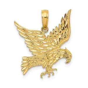 14k Yellow Gold Solid D.C Polished Finish Men's Eagle Pendant