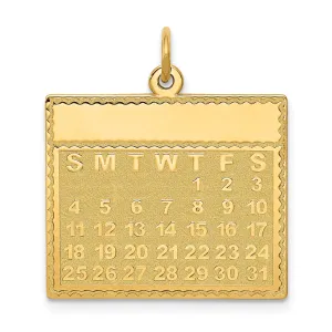 14k Yellow Gold Thursday First Day Calendar