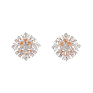 18K Rose Gold & 1.29ct Diamond Stud Earrings (5.8gm)