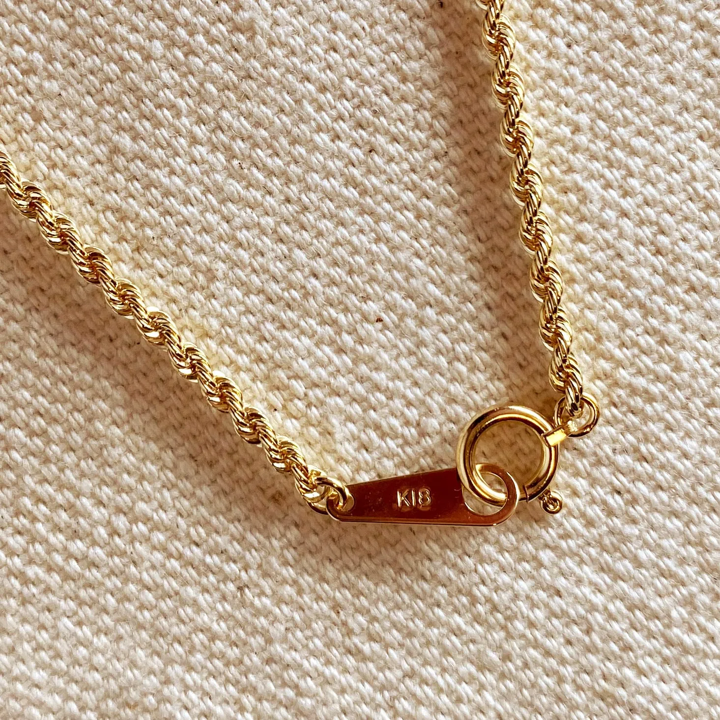 18k Solid Gold Rope Chain