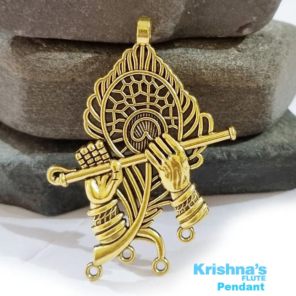 4 PIECES PACK' Golden, Krishna Pendants for Jewelry Making