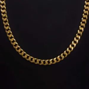 4.5mm 24.5gm SOLID 14k YELLOW GOLD CHAIN 16.5in MIAMI CUBAN LINK MENS NECKLACE