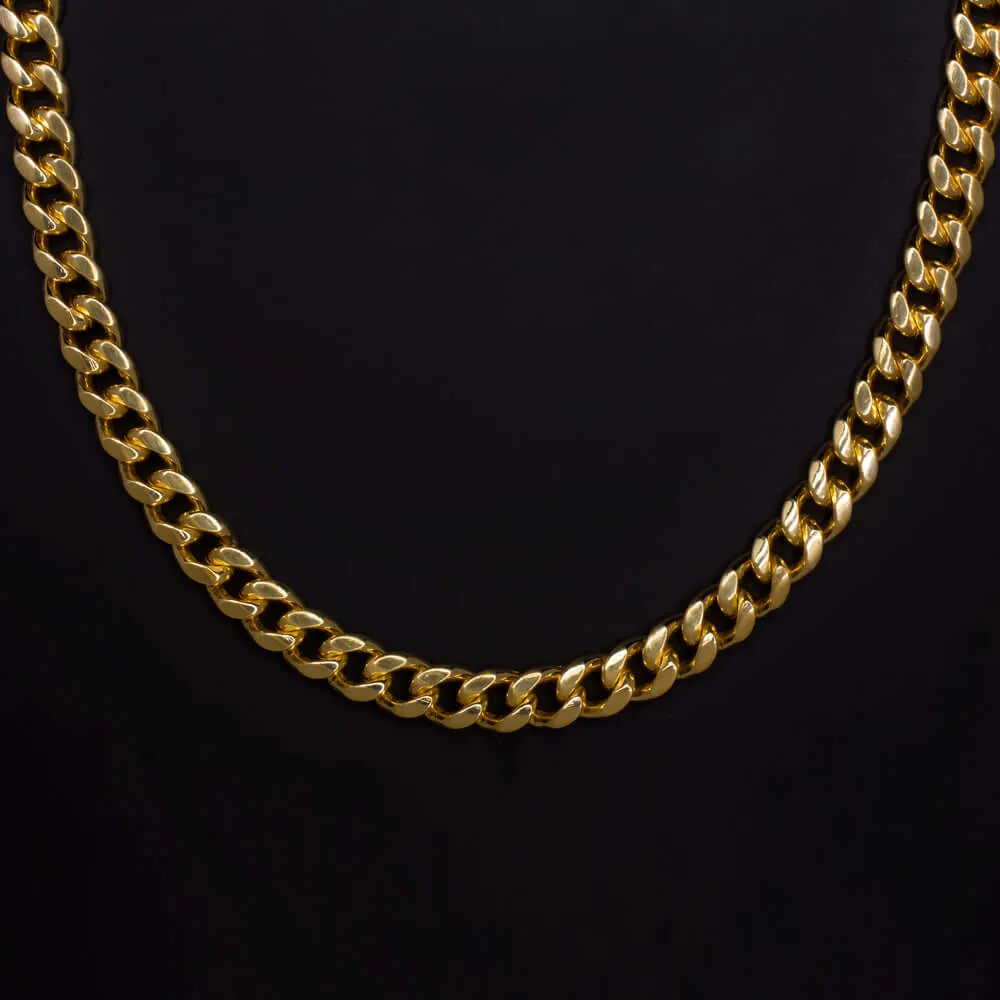 4.5mm 24.5gm SOLID 14k YELLOW GOLD CHAIN 16.5in MIAMI CUBAN LINK MENS NECKLACE