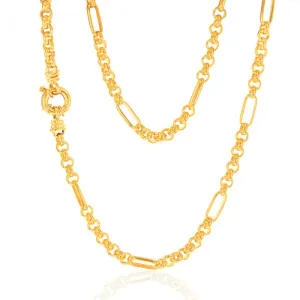 9ct Gold Silverfilled Fancy 9 1 Belcher 5.5mm Wide 45cm Chain