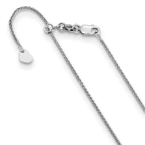 Adjustable 10K White Gold Wheat Chain