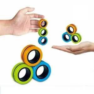 Anti Stress Finger Magnetic Rings - 3 Pieces