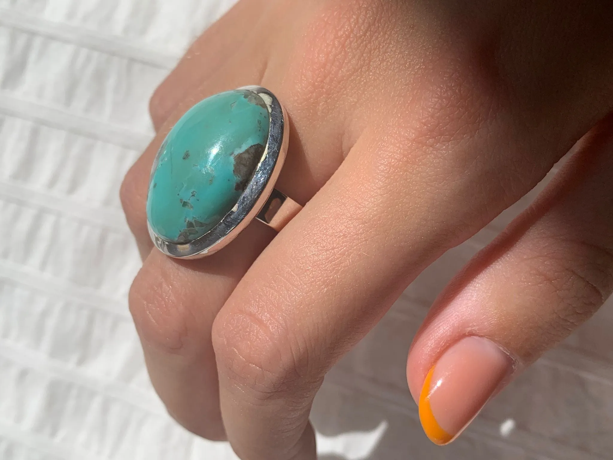 Arizona Turquoise Naevia Ring - Large Round (US 8)