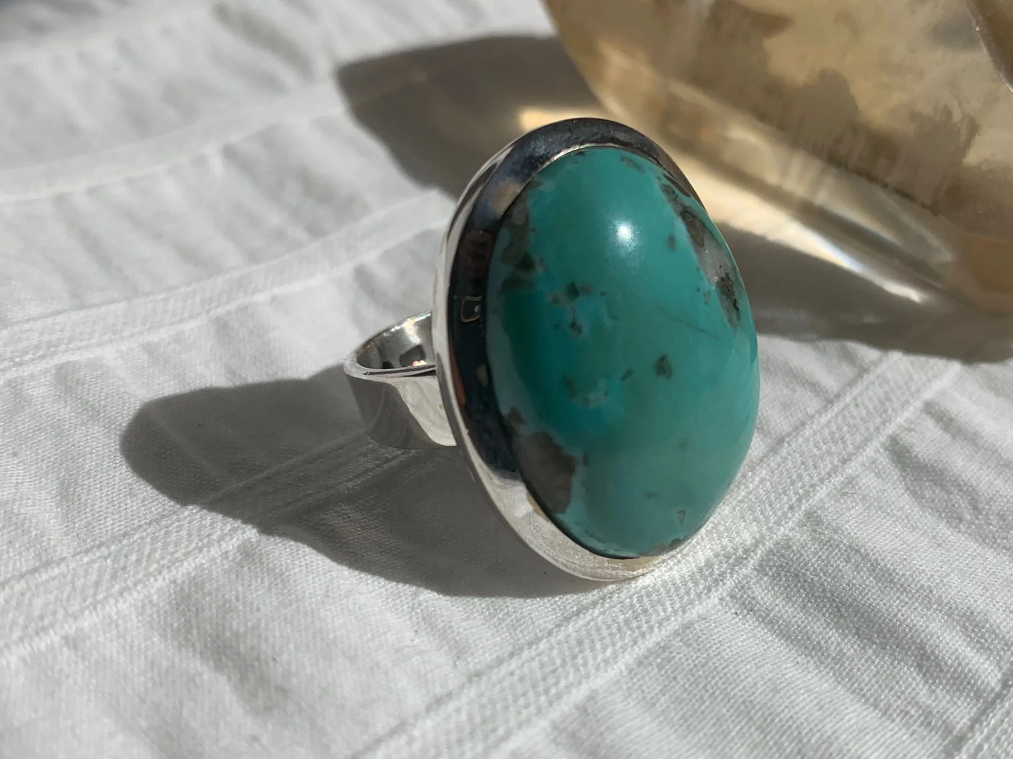 Arizona Turquoise Naevia Ring - Large Round (US 8)