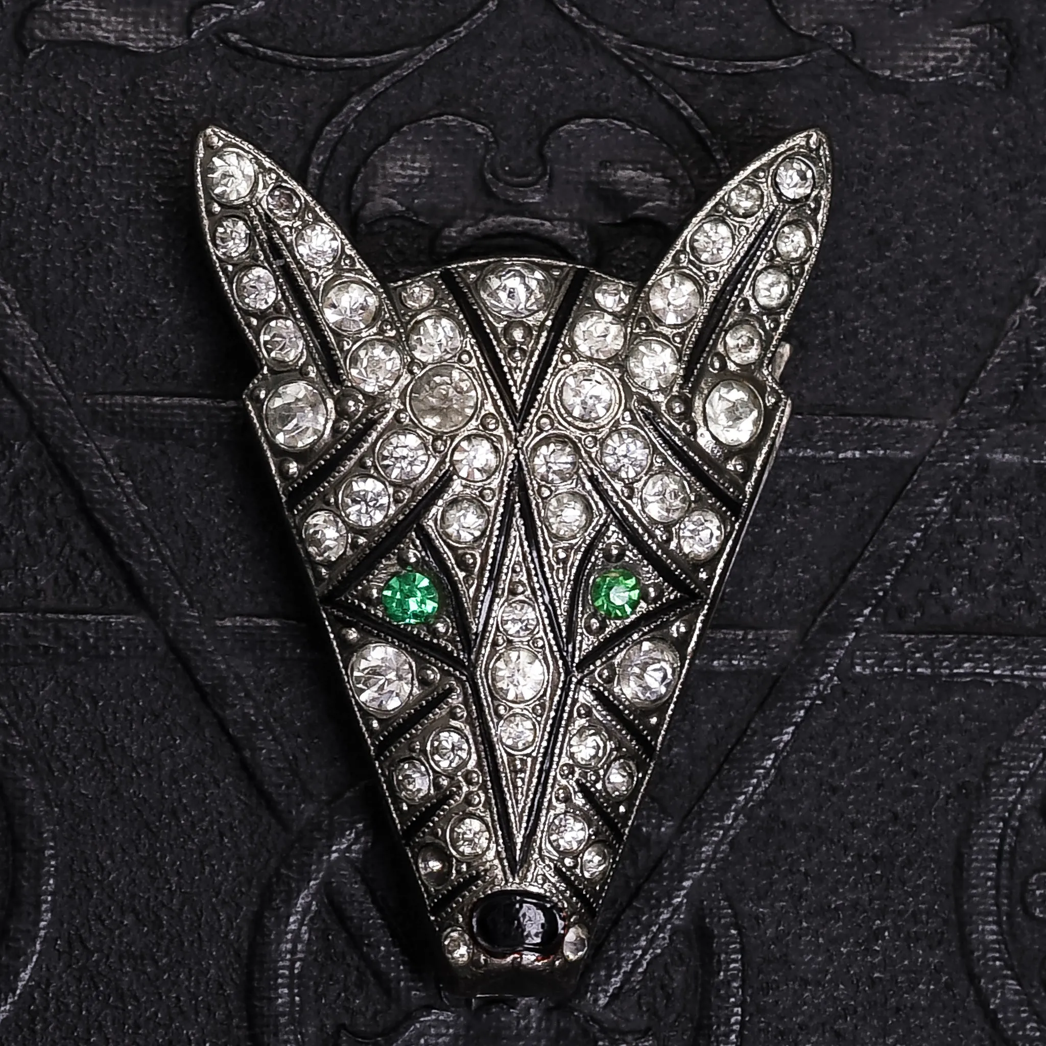 Art Deco Paste Fox Lapel Pin