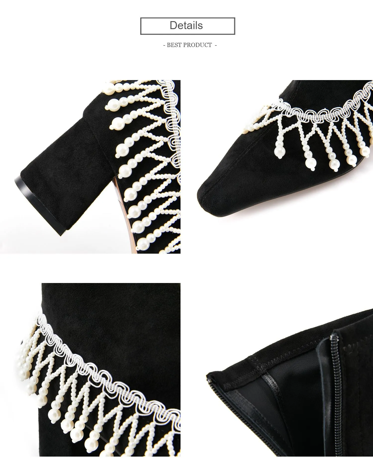 B-FEI niche design pearl chain tassel boots ankle boots - lOFIE