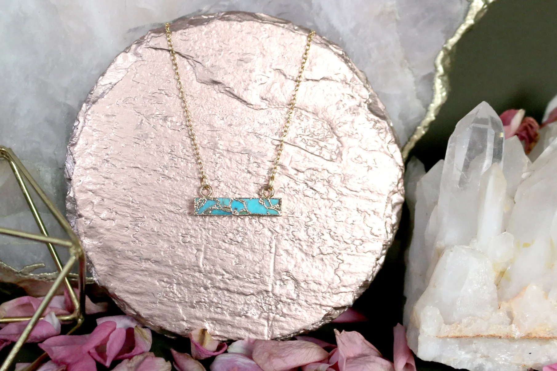 Bar None // Turquoise Bar Necklace, Gold Fill Chain, Healing Stone, Handmade Jewelry // BH-N028