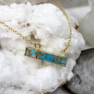 Bar None // Turquoise Bar Necklace, Gold Fill Chain, Healing Stone, Handmade Jewelry // BH-N028