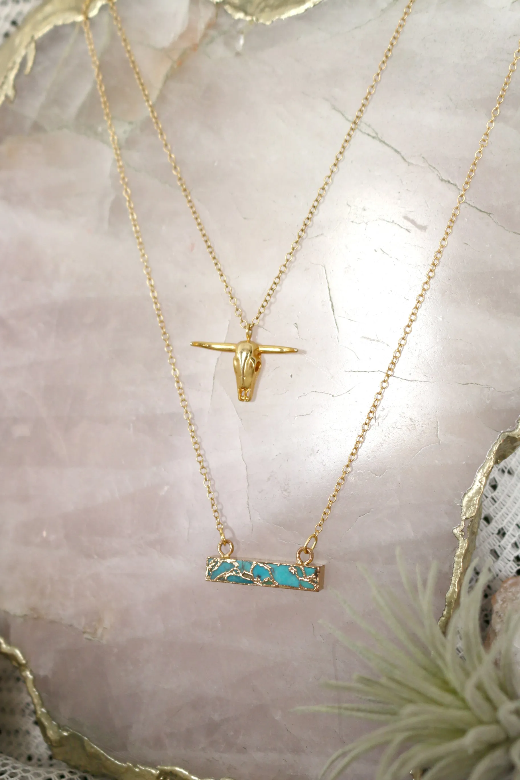 Bar None // Turquoise Bar Necklace, Gold Fill Chain, Healing Stone, Handmade Jewelry // BH-N028