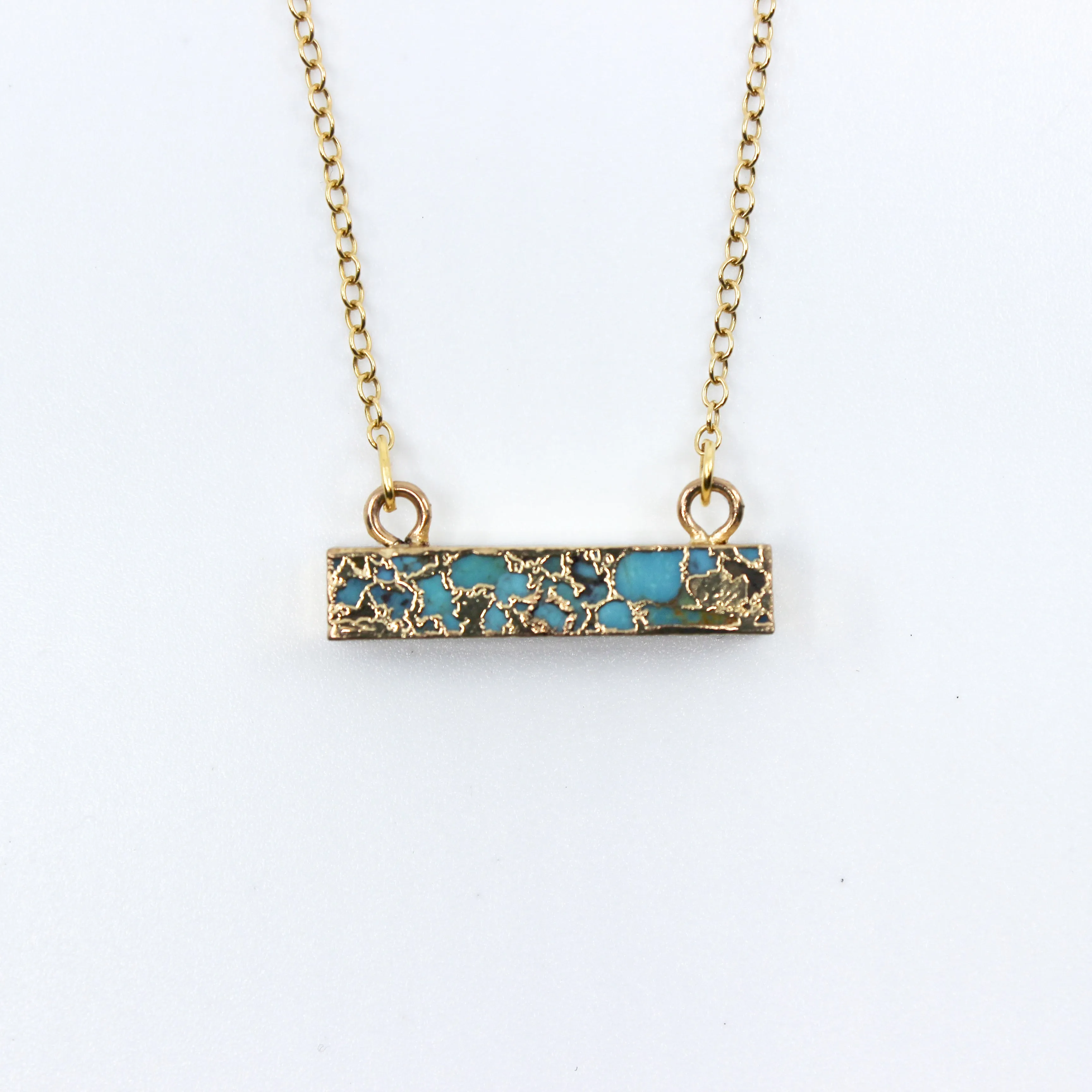 Bar None // Turquoise Bar Necklace, Gold Fill Chain, Healing Stone, Handmade Jewelry // BH-N028