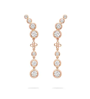 Beach Detachable Long Rose Gold Drop Earrings