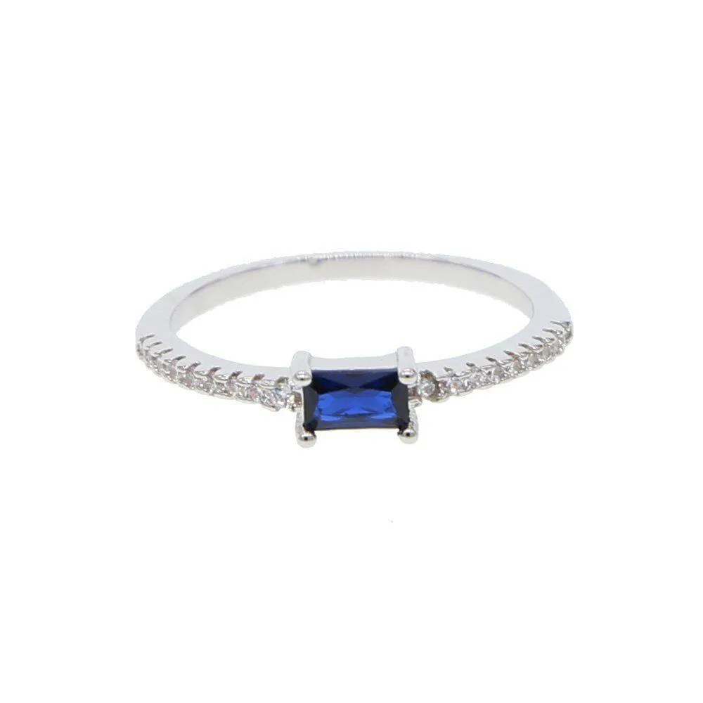 Birthstone Colorful Geometric Finger Rings Charm Jewelry