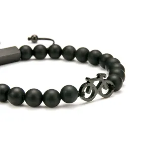 Black Bike Beaded Bracelet