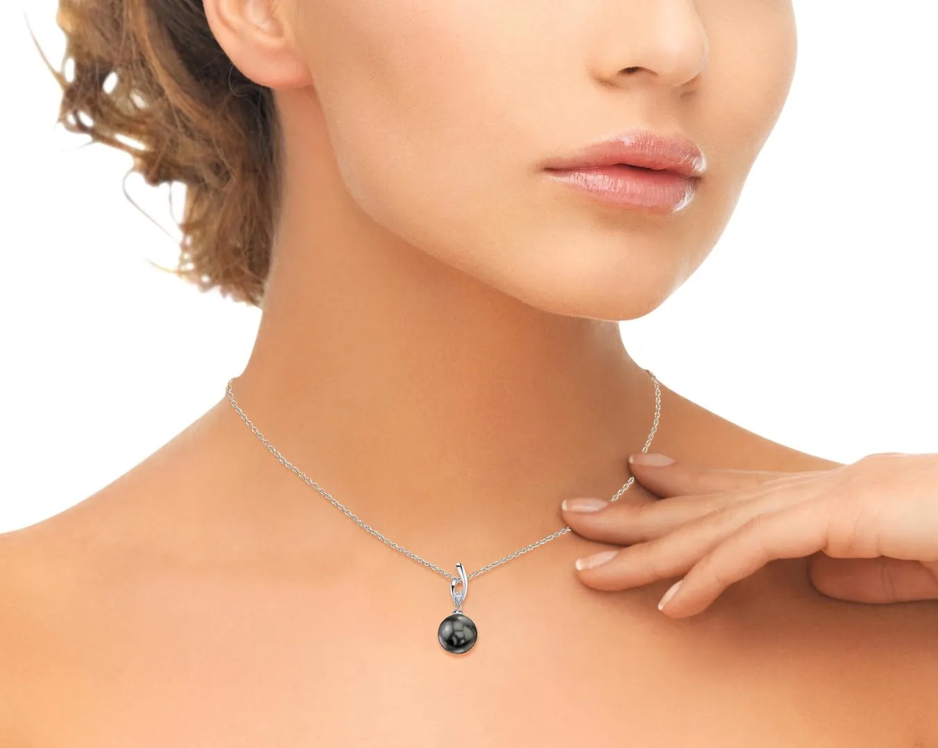 Black Tahitian Pearl & Diamond Asterie Pendant