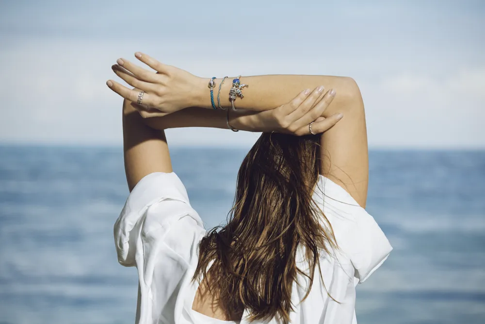 Blue Wavy Slider Bracelet