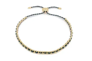 Boho Betty Braid Dark Grey Gold Bracelet