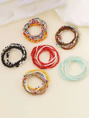 Boho Multilayer Multicolor Beads Bracelets Sets