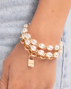 Bracelets LOVE-Locked Legacy - Gold Pearl