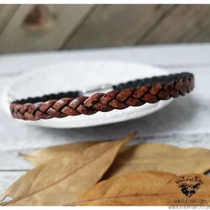 Braided leather bracelet