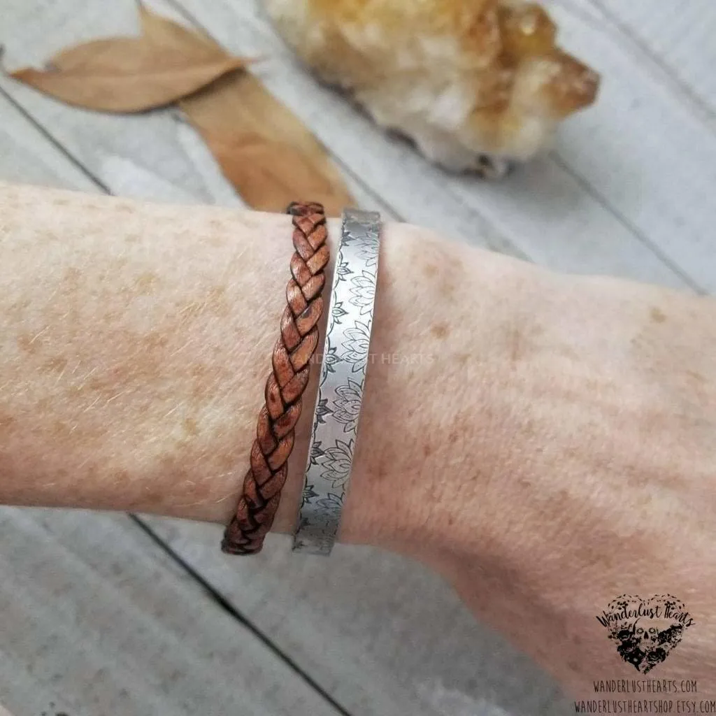 Braided leather bracelet