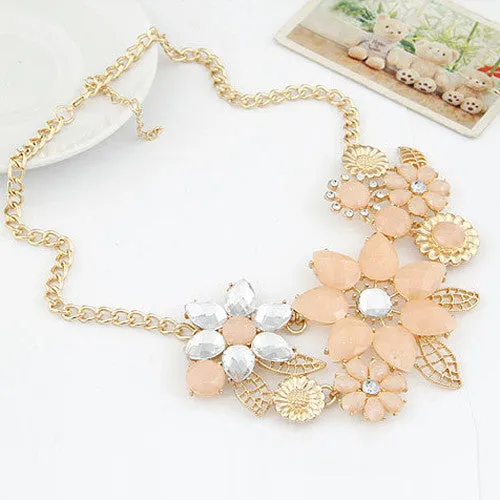 Brilliant quality Women's Resin Flower Choker Bib Statement Collar Chain Necklace Pendant